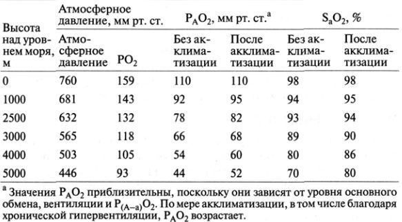 Влияние высоты на газообмен Влияние высоты на газообмен
